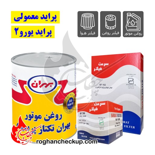 @pa-kh-pride2-bsg پکیج تعویض روغن پراید معمولی یورو2 بهران تکتاز 20W-50 SG - تصویر 1